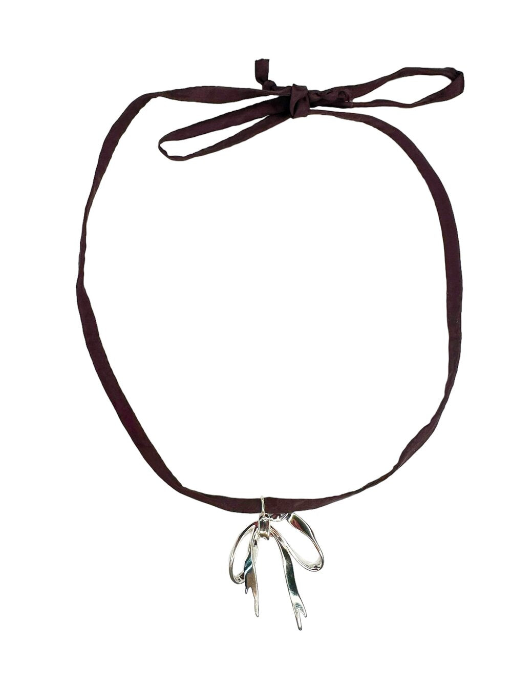 Ribbon String halskæde - Aubergine